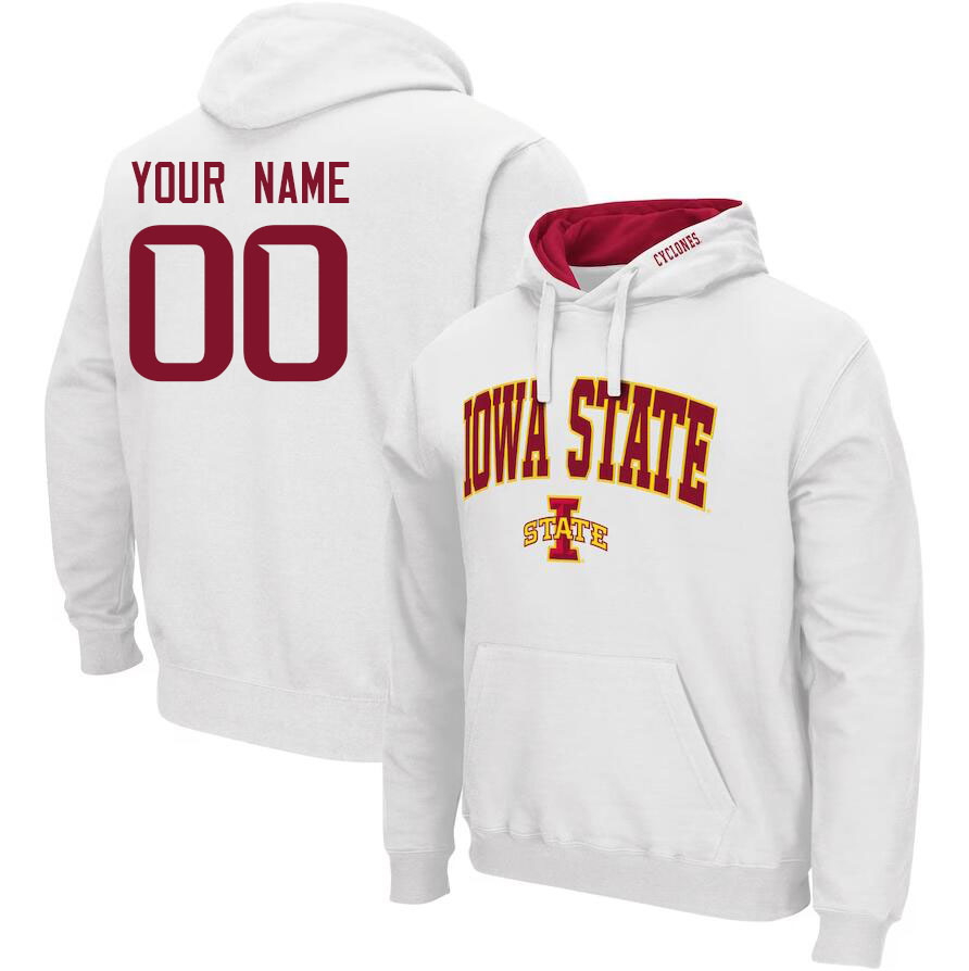 Custom Iowa State Cyclones Name And Number College Hoodie-White - Click Image to Close